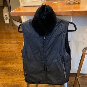 June black fur reversible vest size M